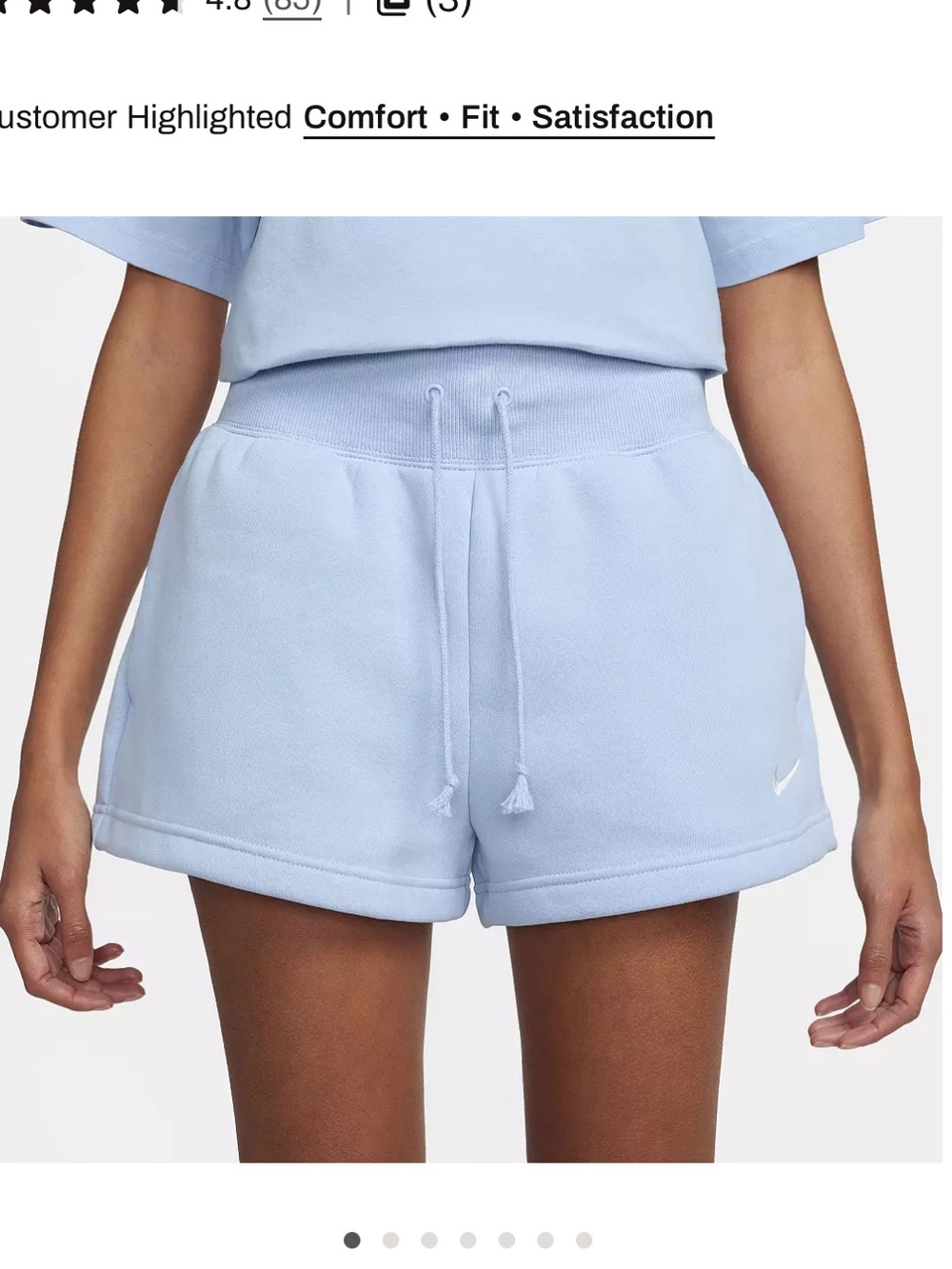 Nike Small Phoenix Fleece High Waisted Shorts Women’s Light Blue Loose Fit Cozy